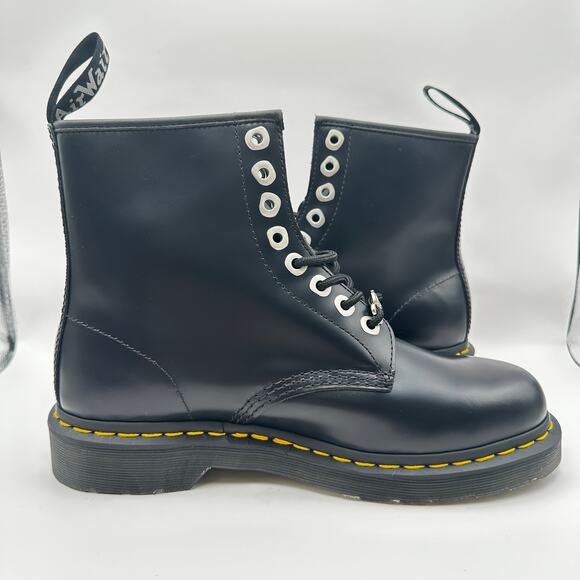 Dr. Doc Martens 1460 Zip Smooth Leather Lace-up Boots Black Size 8 Men’s New main image 4
